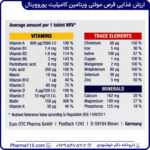 ارزش غذایی قرص مولتی ویتامین کامپلیت یوروویتال