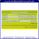 ارزش غذایی شربت اشتها آور بایوکل کیدز ای پی تی ۱۵۰ میلی لیتر